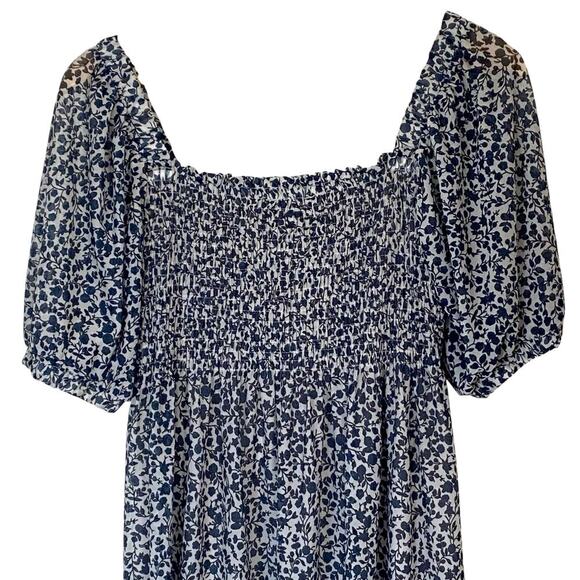 BAUM UND PFERDGARTEN Judith Floral Print Smocked Midi Dress Ink Blue, Medium - Picture 11 of 16